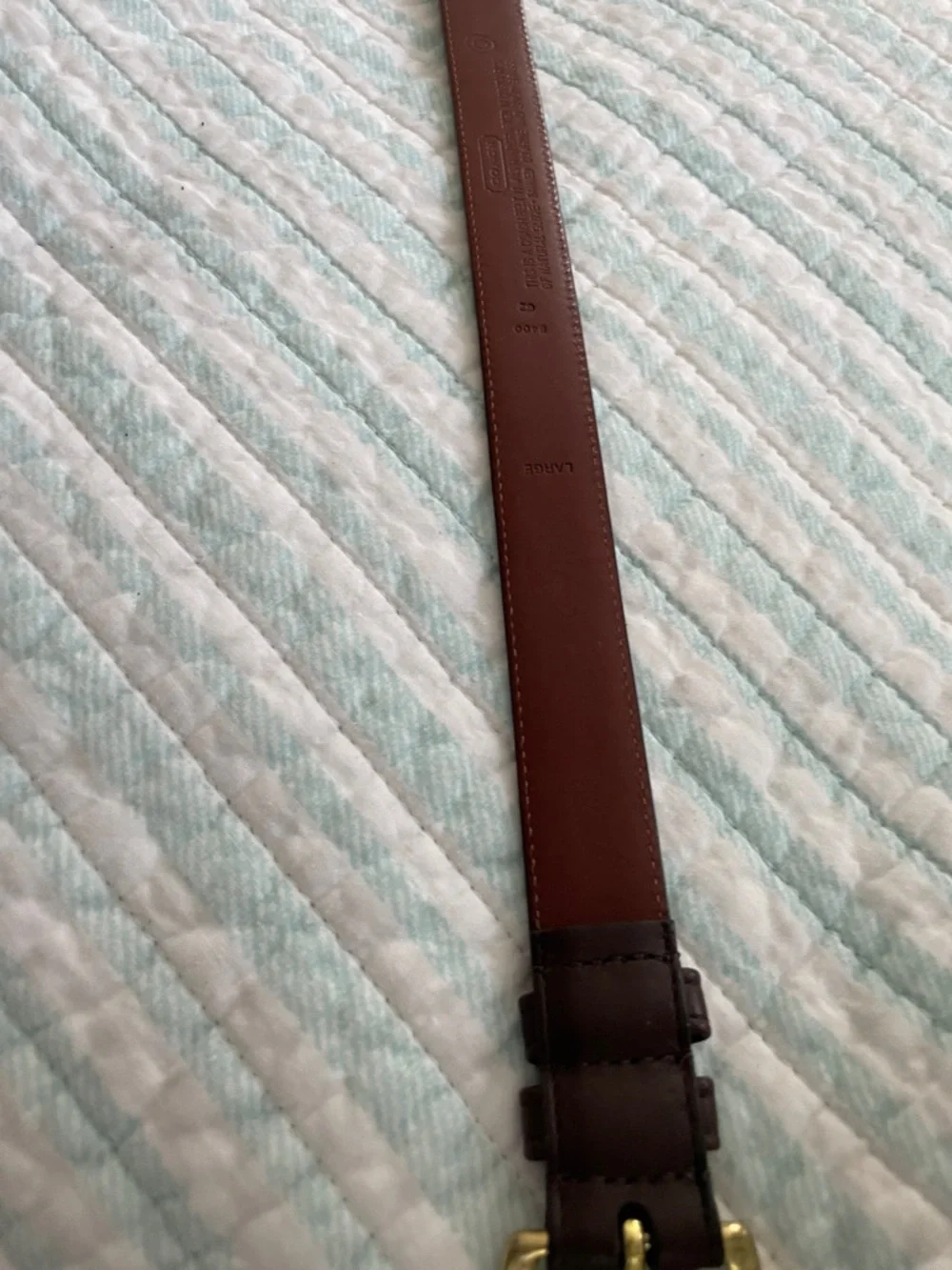 Coach Dark Brown Leather Belt with Gold Buckle - Picture 7 of 10